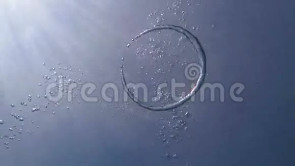 空气中的泡泡环向上升起太阳视频的预览图