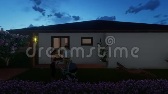 带人放松日落早晨的住宅别墅综合体视频的预览图