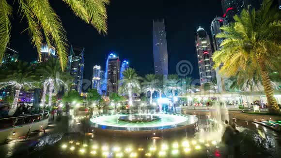 迪拜码头喷泉4k时间流逝视频的预览图