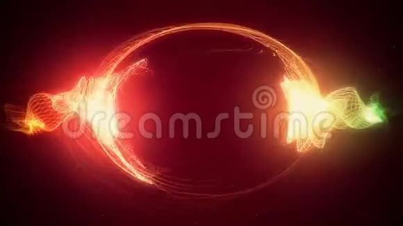 抽象的红色未来主义科幻等离子体圆形状与能量光笔视频的预览图