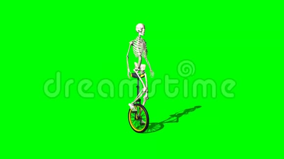 骷髅移动与独轮车绿色屏幕视频的预览图