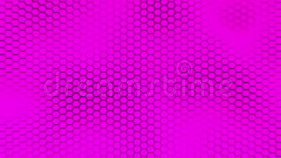 美丽的紫色六边形背景与慢波运动循环视频的预览图