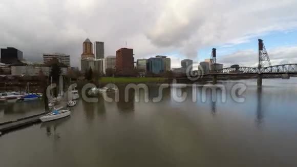 波特兰空中城市景观河马坎桥视频的预览图