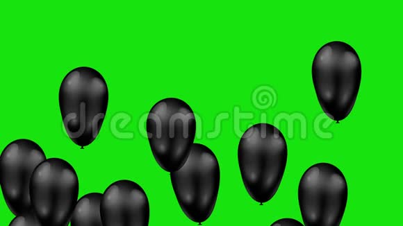 黑色星期五销售海报绿色背景4k上有闪亮的气球视频的预览图