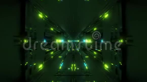 干净的未来主义科幻空间飞机库隧道走廊与良好的反射三维插图现场壁纸运动视频的预览图