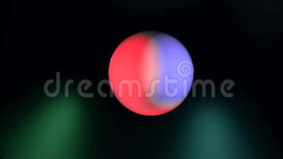动画抽象模糊彩色球移动在黑色背景丰富多彩和极简主义的抽象视频的预览图