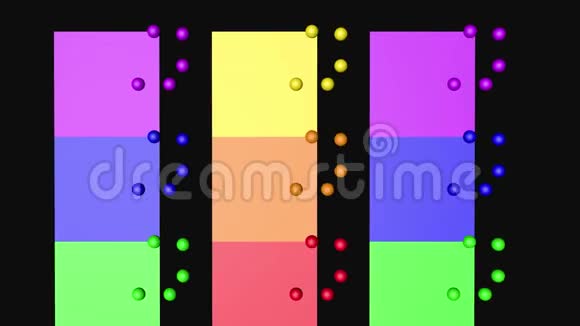 彩虹彩色球圈移动3D渲染4K视频的预览图