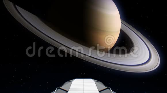 目标土星巨型飞船飞向行星引擎闪烁三维动画创造了地球的纹理视频的预览图