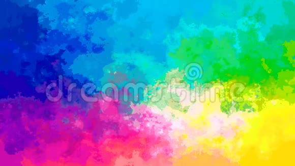 动画彩色背景无缝循环视频水彩效果全彩色光谱锥形彩虹彩色方案视频的预览图