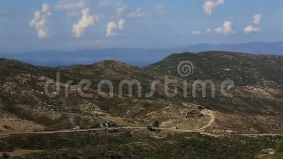 全景爱琴海海岸阿索斯山的景色视频的预览图