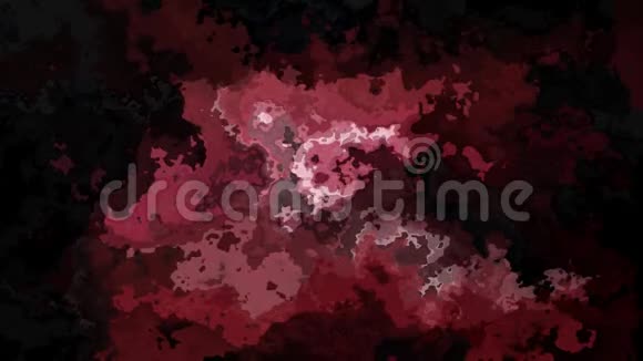 动画彩色背景无缝循环视频水彩花效果黑色深红色紫色红木栗色勃艮第视频的预览图