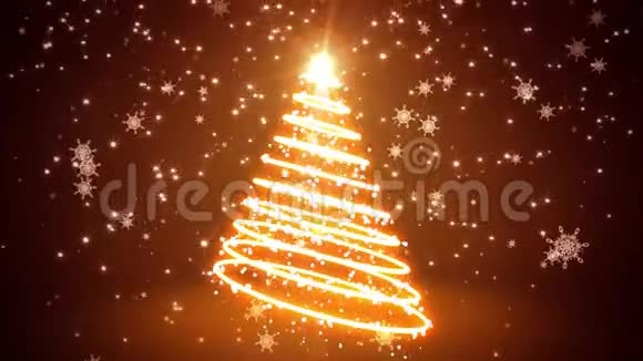 闪耀的光芒点缀着圣诞树视频的预览图