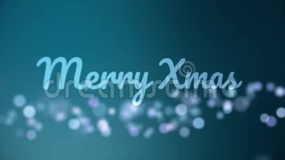 美丽的圣诞动画与模糊的气泡蓝色背景视频的预览图