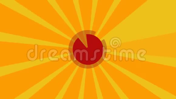 黄色太阳爆炸圈和背景图案动画视频的预览图