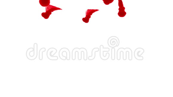 红墨水在白色背景上溶解在水中用Luma哑光3D渲染V12很多流视频的预览图
