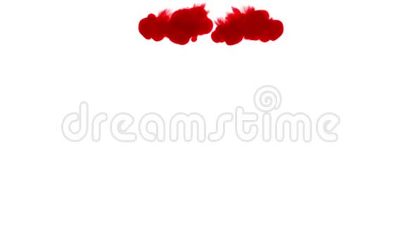 红墨水在白色背景上溶解在水中用Luma哑光3D渲染V8很多流视频的预览图