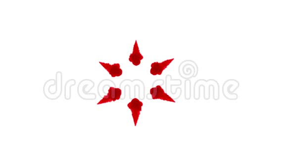 暗红色的墨汁形成一个圆圈在白色的背景上从上面看作为阿尔法通道使用卢马哑光4视频的预览图
