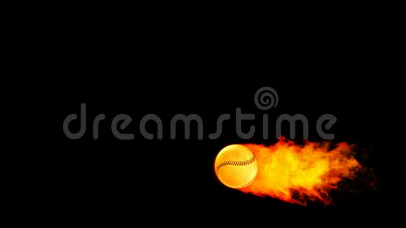 黑色背景火焰中的棒球火球视频的预览图