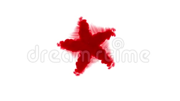 暗红色的墨汁形成一个圆圈在白色的背景上从上面看作为阿尔法通道使用卢马哑光3视频的预览图