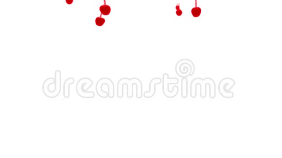 白色背景上的红色墨水流作为阿尔法通道使用卢马冰2视频的预览图