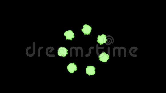 荧光绿色墨水在黑色背景下溶解在水中用Luma哑光3D渲染V6环视频的预览图