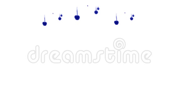 蓝墨水在白色背景上溶解在水中用Luma哑光3D渲染V11很多流视频的预览图