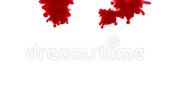 红墨水在白色背景上溶解在水中用Luma哑光3D渲染V1很多流视频的预览图