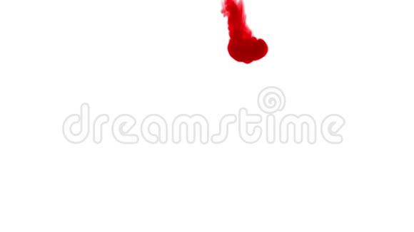 红墨水在白色背景上溶解在水中用Luma哑光3D渲染V23视频的预览图