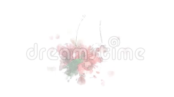 一幅红樱桃画出现了视频的预览图
