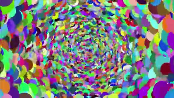 具有美丽多彩球体的催眠螺旋动画抽象背景视频的预览图