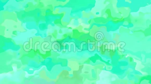 彩色无缝彩色动画背景视频水彩效果荧光绿蓝泻湖海洋色彩视频的预览图