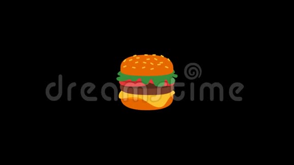 食品汉堡禁止签字透明的背景3动画选项视频的预览图