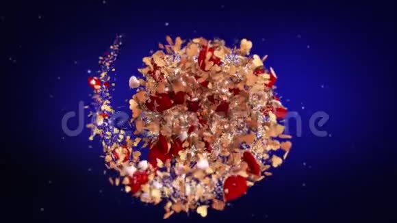 浪漫的情人节背景可圈可圈的红心完美的背景lovers圆形旋转螺旋视频的预览图