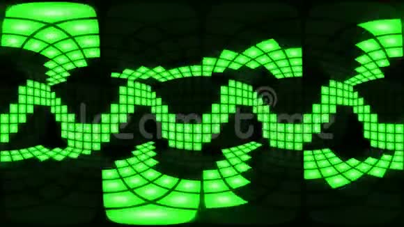 360VR绿迪斯科夜总会舞池墙灯格背景vj循环视频的预览图