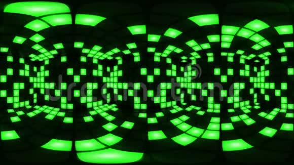 360VR绿迪斯科夜总会舞池墙灯格背景vj循环视频的预览图