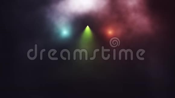 彩色舞台灯光和烟雾介绍标志背景视频的预览图
