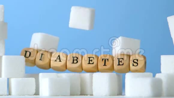 糖块和骰子拼写糖尿病视频的预览图