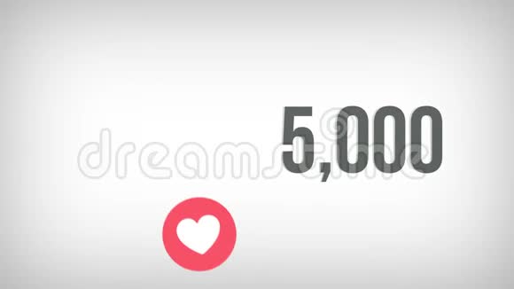 在社交媒体页面上10万个喜欢被计算为砰砰的心的动画镜头4K视频视频的预览图