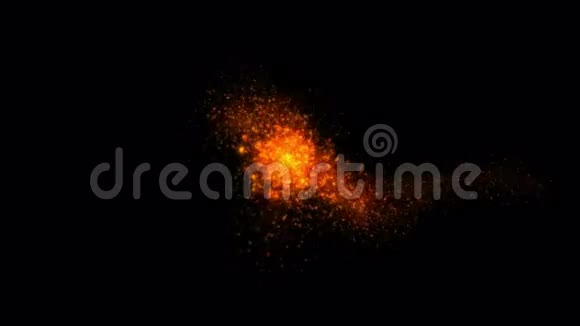 抽象烟火粒子爆炸背景和火焰星云耀斑火花火焰视频的预览图