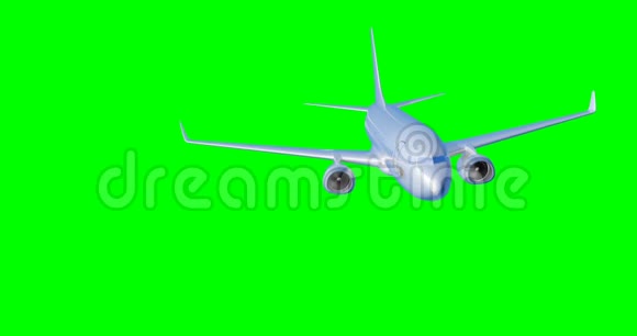 飞机在绿色背景上飞行3D译文视频的预览图