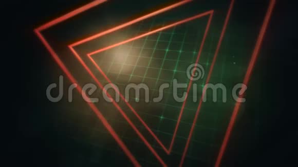 运动复古红色三角形抽象背景视频的预览图