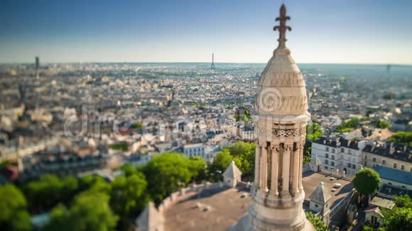 巴黎法国6月19日2018年一个城市的时间从上面快速移动视频的预览图