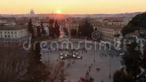 波波洛广场时间流逝意大利罗马4K视频的预览图