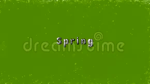 绿色草地背景下的铭文春天视频的预览图