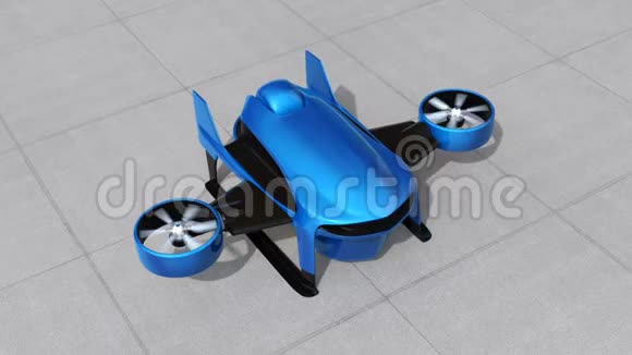 蓝色VTOL无人机飞越高速公路运送包裹视频的预览图