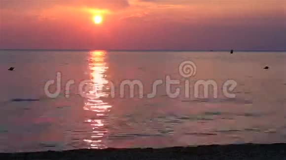 美丽的日落越过爱琴海时间流逝视频的预览图