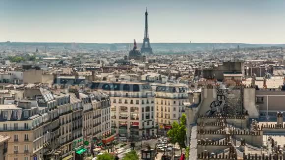 巴黎法国6月19日2018年一个城市的时间从上面快速移动视频的预览图