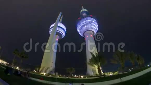 科威特塔时间推移超移科威特城最著名的地标科威特中东视频的预览图