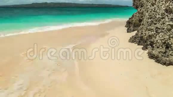 海滩和菲律宾长滩岛的热带海洋4K时间推移2016年8月菲律宾长滩岛视频的预览图