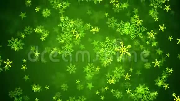 绿色圣诞雪花视频的预览图